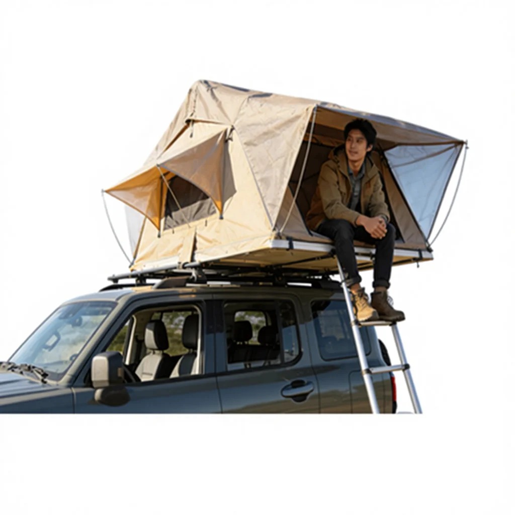 OEM Camp Annex Straight Bracing Softshell Roof Top Tent Waterproof Car Rooftop with Aluminum Poles